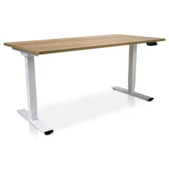 MRC COMFORT elektrisch ARBO zit-sta bureau - 180x80cm - wit - robuust eiken