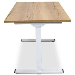 MRC COMFORT elektrisch ARBO zit-sta bureau - 140x80cm - wit - robuust eiken