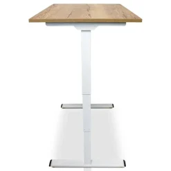 MRC COMFORT elektrisch ARBO zit-sta bureau - 140x80cm - wit - robuust eiken