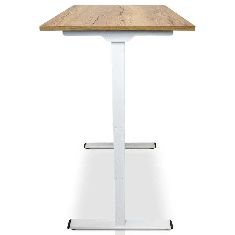 MRC COMFORT elektrisch ARBO zit-sta bureau - 140x80cm - wit - robuust eiken