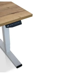 MRC COMFORT elektrisch ARBO zit-sta bureau - 140x80cm - wit - robuust eiken