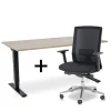 MRC COMFORT Set - Zit-sta bureau + stoel - 160x80 - midden eiken
