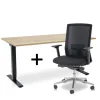 MRC COMFORT Set - Zit-sta bureau + stoel - 160x80 - robuust eiken