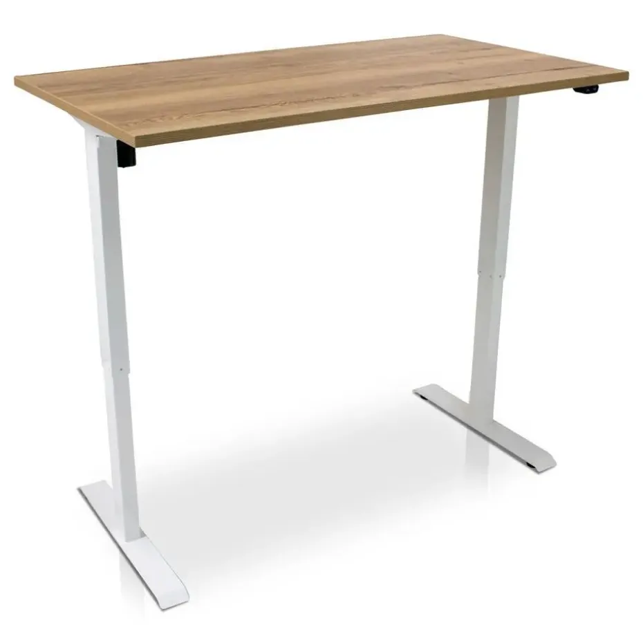 MRC EASY elektrisch ARBO zit-sta bureau - 120x80cm - wit - robuust eiken