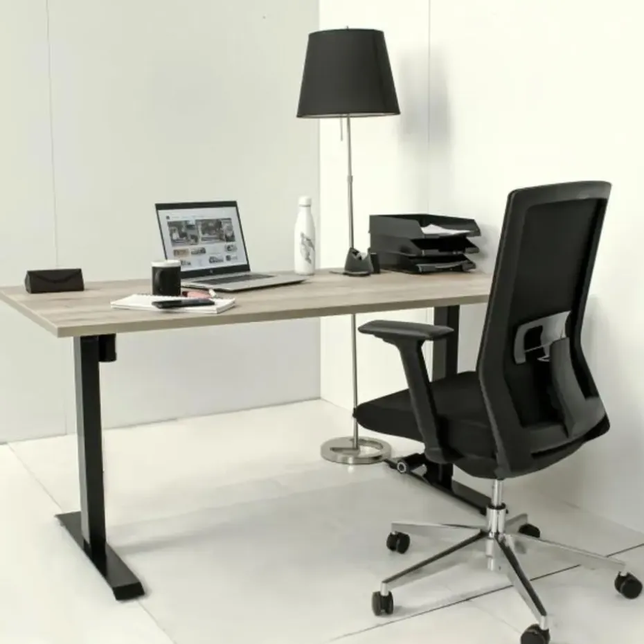 MRC EASY Set - Zit-sta bureau + bureaustoel - 160x80 - robuust eiken