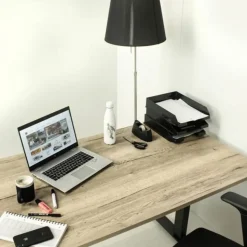 MRC EASY Set - Zit-sta bureau + bureaustoel - 160x80 - robuust eiken