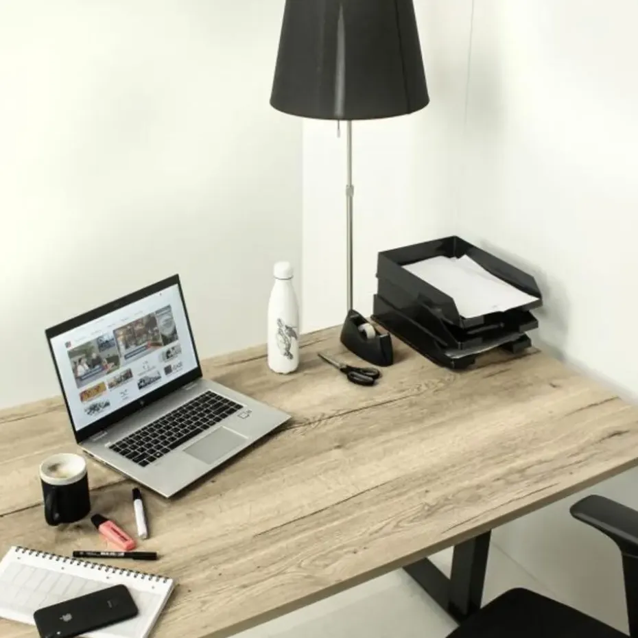 MRC EASY Set - Zit-sta bureau + bureaustoel - 160x80 - robuust eiken