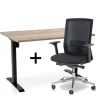 MRC EASY Set - Zit-sta bureau + bureaustoel - 140x80 - robuust eiken