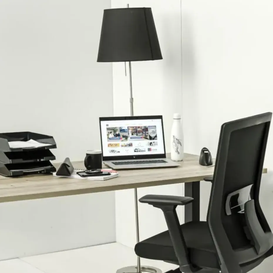 MRC EASY Set - Zit-sta bureau + bureaustoel - 140x80 - robuust eiken