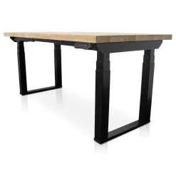 MRC PRO Solid zit-sta bureau massief eiken blad 140x80 zwart NEN-EN527