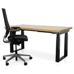 MRC PRO Solid zit-sta bureau massief eiken blad 180x90 zwart NEN-EN527