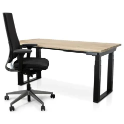 MRC PRO Solid zit-sta bureau massief boomstamblad 180x90 zwart NEN-EN527
