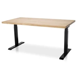 MRC Zit-sta bureau massief eiken blad 180x90 zwart frame NEN-EN 527