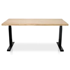 MRC Zit-sta bureau massief eiken blad 180x90 zwart frame NEN-EN 527