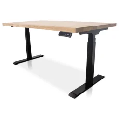 MRC Zit-sta bureau massief eiken blad 180x90 zwart frame NEN-EN 527