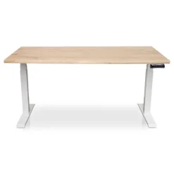 MRC Zit-sta bureau massief boomstam blad 140x80 wit frame NEN-EN 527