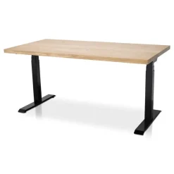 MRC Zit-sta bureau massief eiken blad 120x80 zwart frame NEN-EN 527