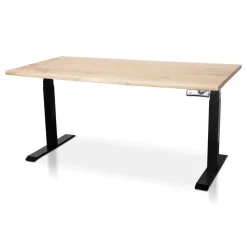 MRC Zit-sta bureau massief boomstamblad 120x80 zwart frame NEN-EN 527