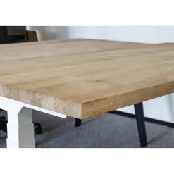 MRC Zit-sta bureau massief eiken blad 160x80 zwart frame NEN-EN 527