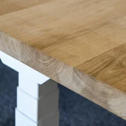 MRC Zit-sta bureau massief eiken blad 160x80 zwart frame NEN-EN 527