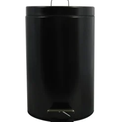 MSV badkamer/toilet pedaalemmer - zwart - 12 liter - 25 x 40 cm