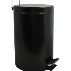 MSV badkamer/toilet pedaalemmer - zwart - 12 liter - 25 x 40 cm