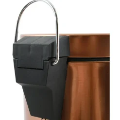 MSV badkamer/toilet pedaalemmer - koper kleurig - 3L - 17 x 25 cm