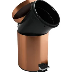 MSV badkamer/toilet pedaalemmer - koper kleurig - 3L - 17 x 25 cm