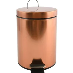 MSV badkamer/toilet pedaalemmer - koper kleurig - 3L - 17 x 25 cm