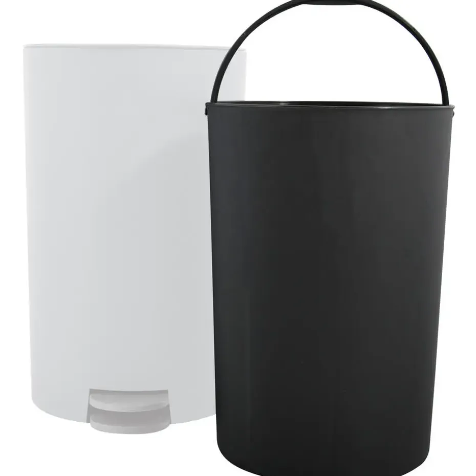 MSV badkamer/toilet pedaalemmer - wit - 3L - 15 x 27 cm