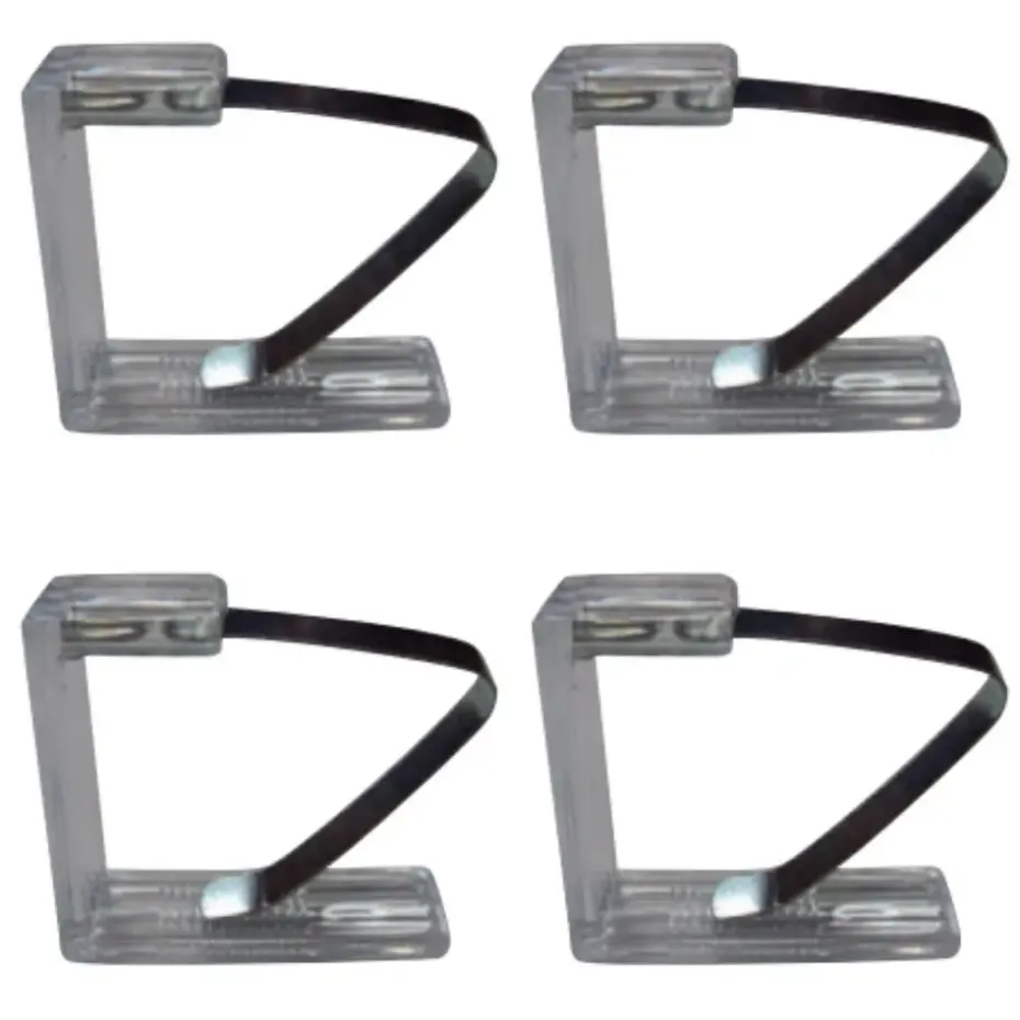 MSV Tafelkleed klemmen - 4x - transparant - kunststof - 4 x 6 cm