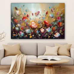MuchoWow Canvas Schilderij 120x80cm Bloemen Kunst Natuur