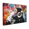 MuchoWow Canvas Schilderij 120x80cm Aap Graffiti Muziek