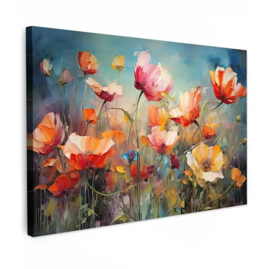 MuchoWow Canvas Schilderij 120x80cm Bloemen Watercolor Kunst
