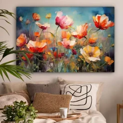 MuchoWow Canvas Schilderij 120x80cm Bloemen Watercolor Kunst