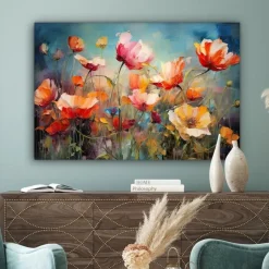 MuchoWow Canvas Schilderij 120x80cm Bloemen Watercolor Kunst