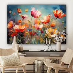 MuchoWow Canvas Schilderij 120x80cm Bloemen Watercolor Kunst