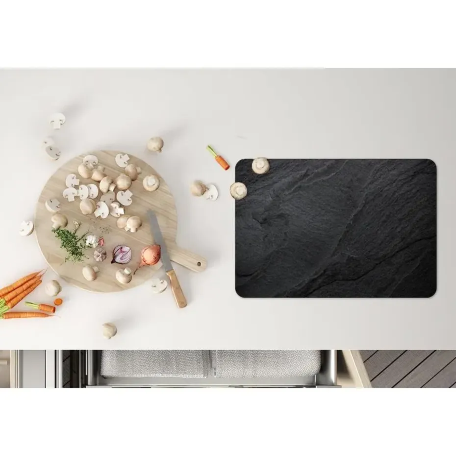 MuchoWow Placemat (6stuks) 45x30cm Beton Zwart Industrieel