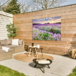 MuchoWow Tuinposter 120x80cm Bloemen Lavendel Paars Lucht