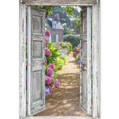 MuchoWow Tuinposter 80x120cm Doorkijk Hortensia Bloemen