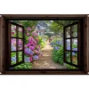 MuchoWow Tuinposter 120x80cm Hortensia Doorkijk Bloemen Paars