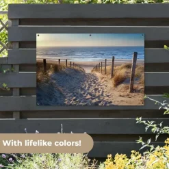 MuchoWow Tuinposter 120x80cm Strand Zee Nederland Duinen Zon