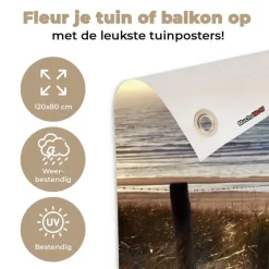MuchoWow Tuinposter 120x80cm Strand Zee Nederland Duinen Zon