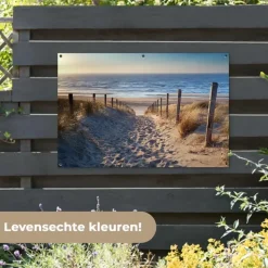 MuchoWow Tuinposter 120x80cm Strand Zee Nederland Duinen Zon