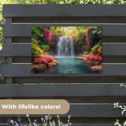 MuchoWow Tuinposter 90x60cm Waterval Natuur Planten Jungle
