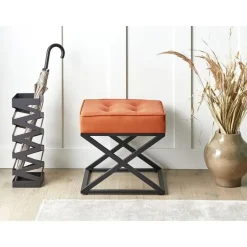 MURDO - Voetenbankje - Oranje - Kunstleer