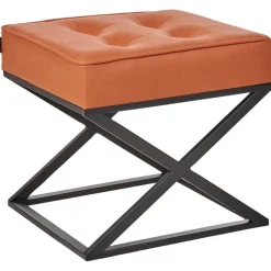 MURDO - Voetenbankje - Oranje - Kunstleer