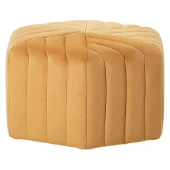 MURIETTA - Poef - Geel - 53 cm - Fluweel
