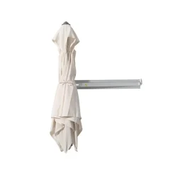 Muurparasol Vierkant - 200x200cm - met muurbevestiging - Ecru - Gebroken wit