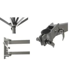 Muurparasol Vierkant - 200x200cm - met muurbevestiging - Ecru - Gebroken wit